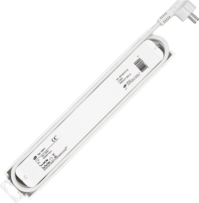 REV Ritter SupraLine mit Schalter, 6-fach, 2.4m, weiß