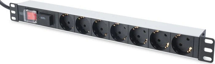 Digitus 19" Steckdosenleiste, 1HE, 7-fach, 250V, 2m