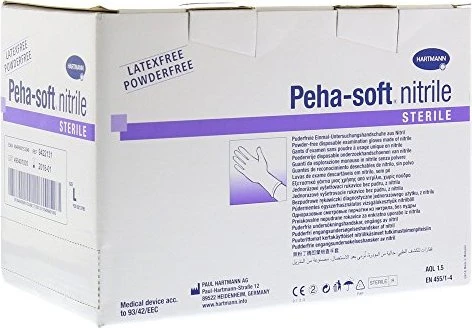Hartmann Peha-soft Nitrile sterile powderfree Einweghandschuhe L, 50 Stück
