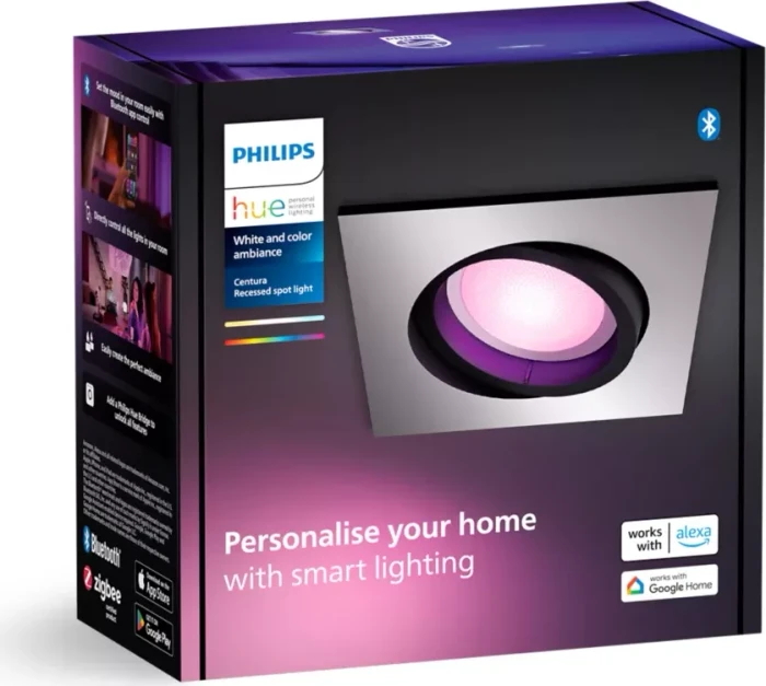 Philips Hue White and Color Ambiance Centura Einbauleuchte eckig silber