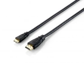 Equip High Speed mit Ethernet HDMI 1.4 Kabel Typ-A/Typ-C Mini schwarz, 2m