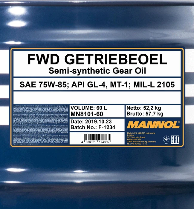 Mannol FWD Getriebeöl 75W-85 60l