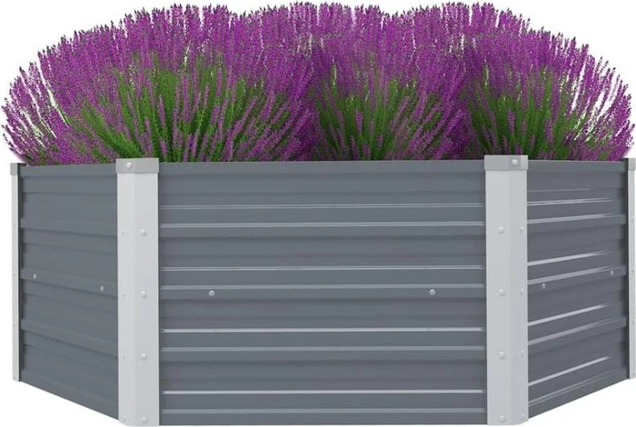 vidaXL Stahl Hochbeet 129x129cm grau