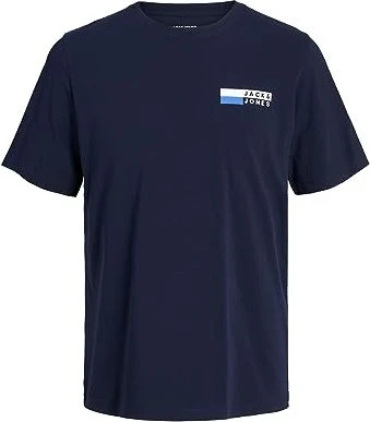 Jack & Jones Logo T-Shirt kurzarm navy balzer/print:play 4 (Herren)