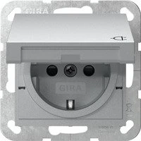 Gira SCHUKO-Steckdose 16 A 250 V~ mit Klappdeckel und erhöhtem Berührungsschutz (Safety Plus) Schraubklemmen Alu
