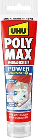 UHU Poly Max Express Glasklar Montagekleber Tube transparent, 75g