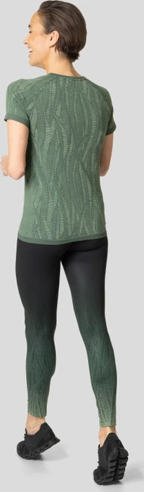 Odlo Zeroweight Ceramicool Funktionsshirt kurzarm camping green space dye (Damen)