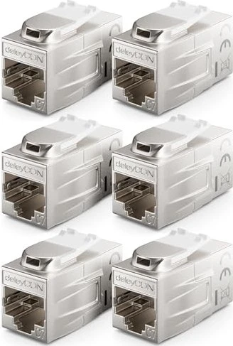 deleyCON Keystone Modul RJ-45 Modularkupplung, Cat7, 6er-Pack