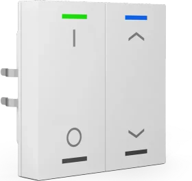 MDT Taster Light 55 2-fach reinweiß glänzend, Symbol I/O und Auf/Ab