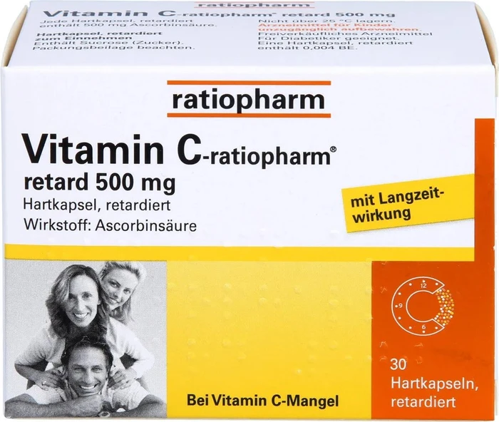 Vitamin C-ratiopharm retard 500mg Kapseln, 30 Stück