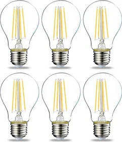 AmazonBasics LED-Leuchtmittel Filament 60 7W/827 E27, 6 Stück