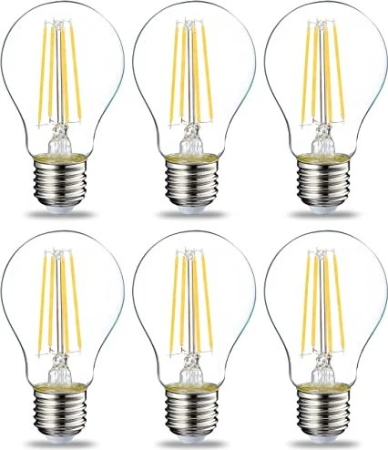 AmazonBasics LED-Leuchtmittel Filament 60 7W/827 E27, 6 Stück