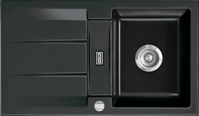 systemceram Genea 87 F Einbau Becken reversibel mit Ablauffernbedienung nero