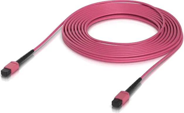 Ubiquiti UniFi MPO-12 Typ B female 100G Patchkabel, OM4, 1x MPO Stecker/1x MPO Stecker, 10m, rosa