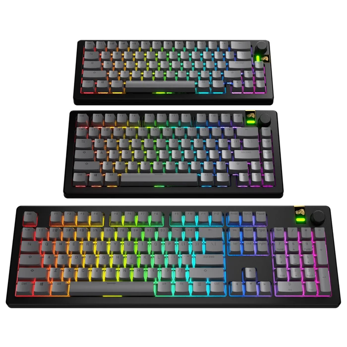 Glorious GPBT Basics Keycaps, Kunststoff (PBT), Armor Grey, grau, 130 Tasten, ANSI-US