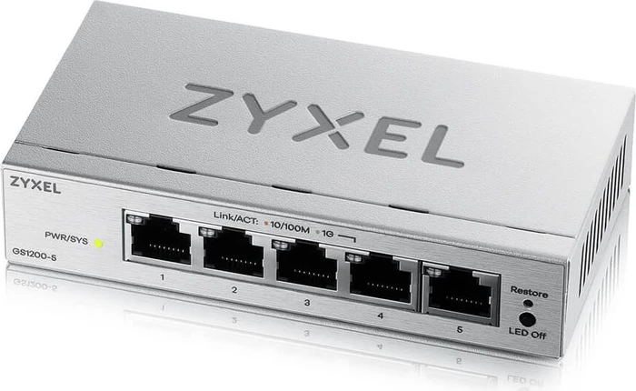 Zyxel GS1200 Desktop Gigabit Smart Switch, 5x RJ-45