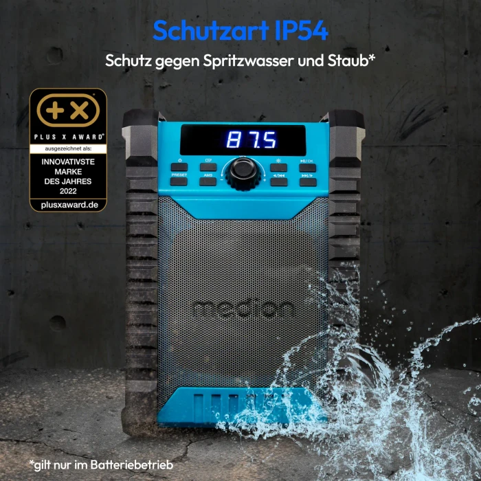 Medion Life E65895 Akku-/Elektro-Baustellenradio inkl. Akku 2.0Ah