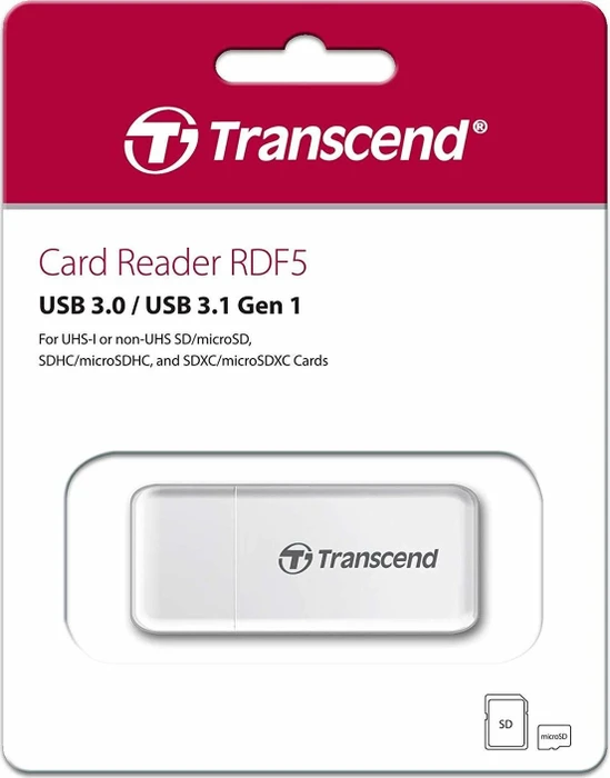 Transcend RDF5 weiß Dual-Slot-Cardreader, USB-A 3.0 [Stecker]
