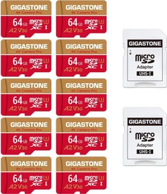 Gigastone 4K Camera Pro R95/W35 64GB Kit, UHS-I U3, A2, Class 10, 10er-Pack
