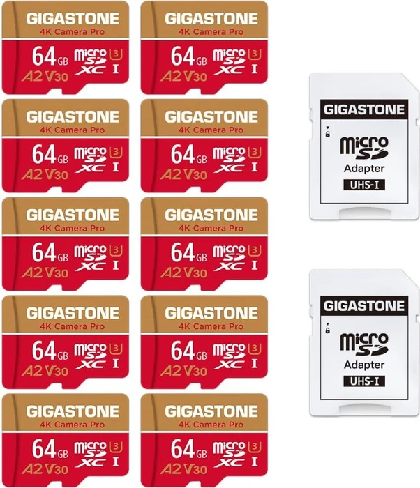 Gigastone 4K Camera Pro R95/W35 64GB Kit, UHS-I U3, A2, Class 10, 10er-Pack