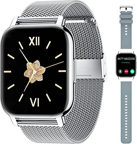Popglory Smartwatch 1.85" silber/grau