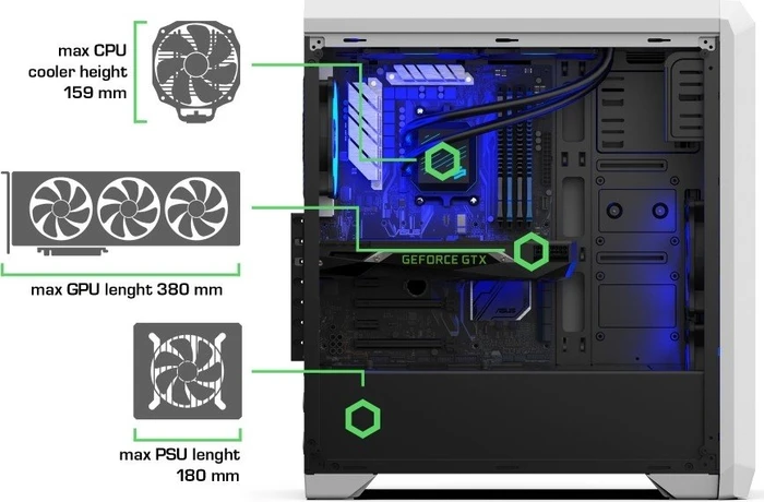 Endorfy SilentiumPC Regnum RG4TF RGB Frosty White, Glasfenster