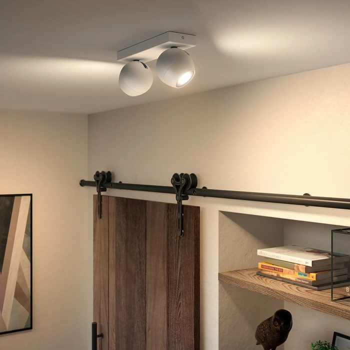 Philips Hue White Ambiance Buckram 2-flammig weiß