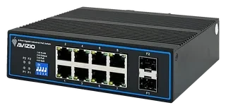 Avizio SU Railmount Gigabit Switch, 8x RJ-45, 2x SFP, 96W PoE+