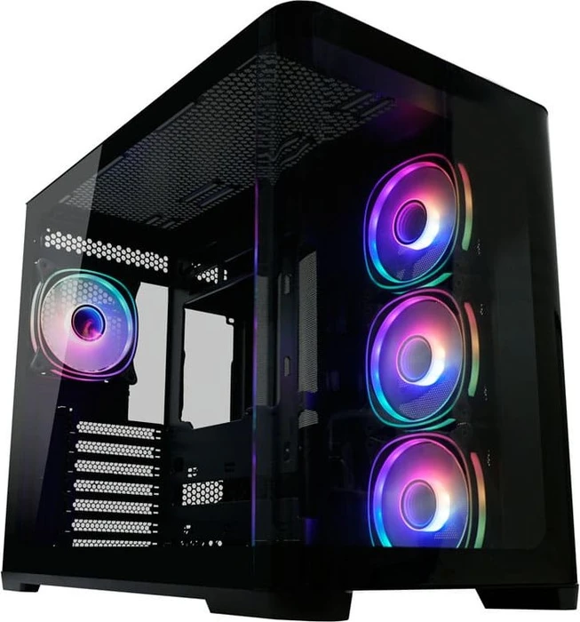 LC-Power Gaming 8001B Pro-Storm Dark, schwarz, Glasfenster, schallgedämmt