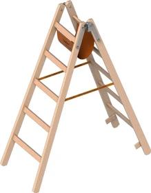 Layher Topic 1053 Holz 2-tlg. Stehleiter, 2x 5 Stufen