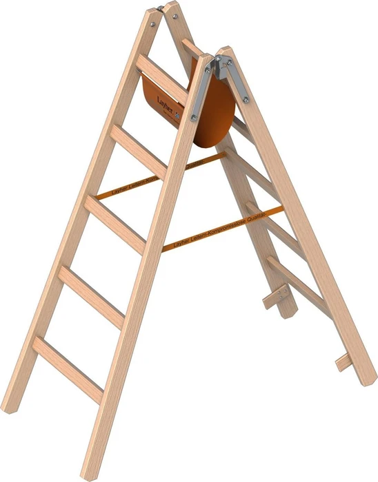 Layher Topic 1053 Holz 2-tlg. Stehleiter, 2x 5 Stufen