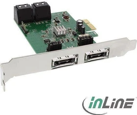 InLine Schnittstellenkarte, 4x SATA, 2x eSATA, PCIe 2.0 x1