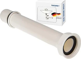 Tecuro Tauchrohr für Waschtischsiphons mit 1 1/4 Zoll Anschluss mit ÜWM inkl. Dichtung, 200mm Länge, Ø32mm, Kunststoff