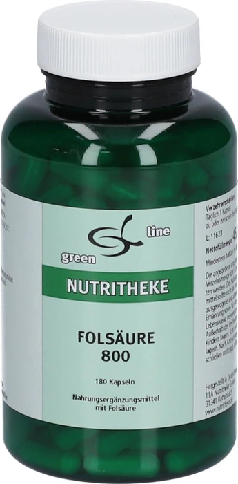 11A Nutritheke the green line Folsäure 800mg Kapseln, 180 Stück