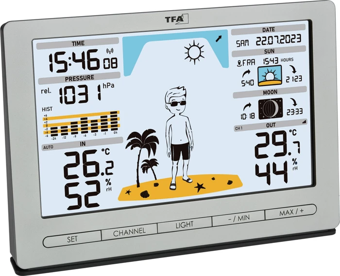 TFA Dostmann Meteo Jack Funkwetterstation silber, digital