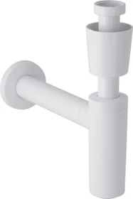 Geberit Tauchrohrgeruchsverschluss für Waschbecken, mit Ventilrosette und Manschette, Abgang horizontal, ø40mm, weiß-alpin