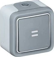 Legrand Plexo Wippschalter 1-polig Kontroll, grau