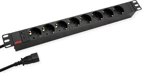 Roline / Secomp Roline 19" PDU Steckdosenleiste, 1HE, 8-fach, 250V, schwarz, 2m