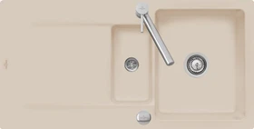 Villeroy & Boch Siluet 60 R Einbau Becken reversibel mit Ablauffernbedienung almond