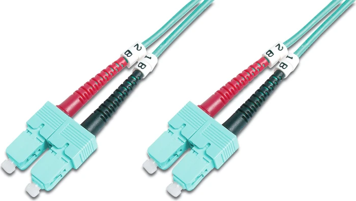 Digitus LWL Duplex Kabel, OM3, 2x SC Stecker/2x SC Stecker, 10m, türkis