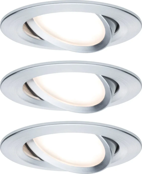 Paulmann Nova LED 6W Einbauleuchte alu gedreht, 3 Stück (93451)