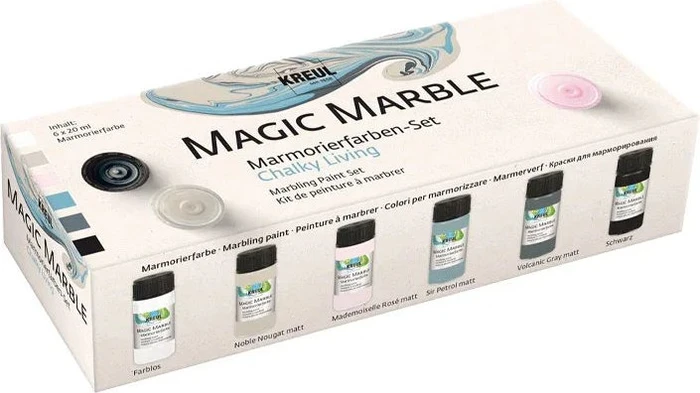 Kreul Magic Marble Marmorierfarbe Chalky Living, 6 Farben, 20ml
