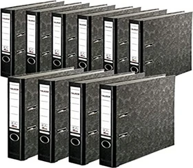 Falken Ordner 2-Ring Recycling Plus Wolkenmarmor, 50mm, A4, schwarz, 10er-Pack