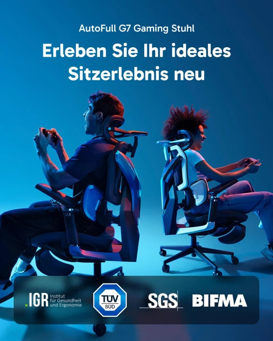 AutoFull G7 Gamingstuhl, schwarz