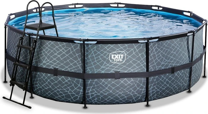 Exit Toys Stone Frame Pool mit Filterpumpe rund 427x122cm