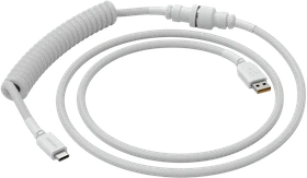 Glorious Coiled Cable USB-C auf USB-A, Tastaturkabel (Spiral-Textilkabel), 1.37m, Ghost White