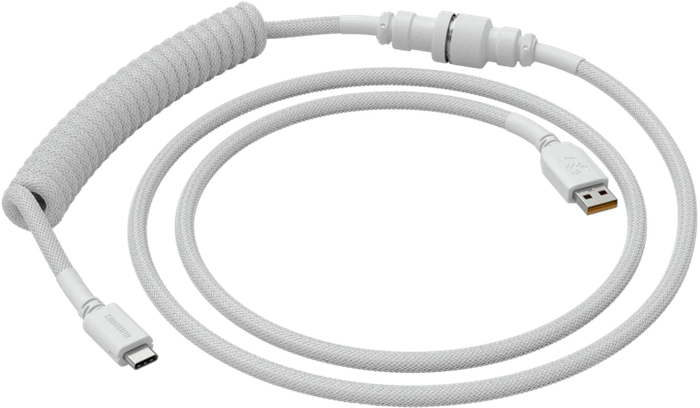 Glorious Coiled Cable USB-C auf USB-A, Tastaturkabel (Spiral-Textilkabel), 1.37m, Ghost White