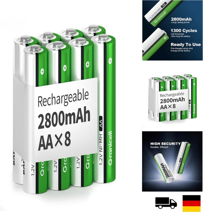 Granicell Mignon AA NiMH 2800mAh, 8er-Pack