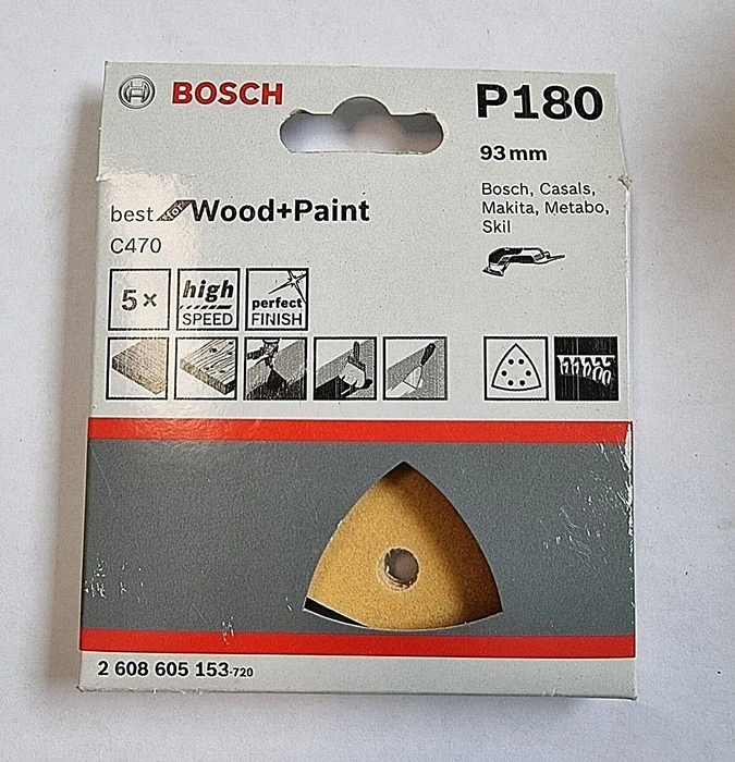 Bosch Professional C470 Best for Wood and Paint Schleifblatt K180, 93mm, 5 Stück