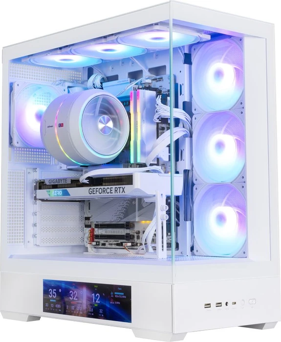 Zalman P40 DS White, weiß, Glasfenster